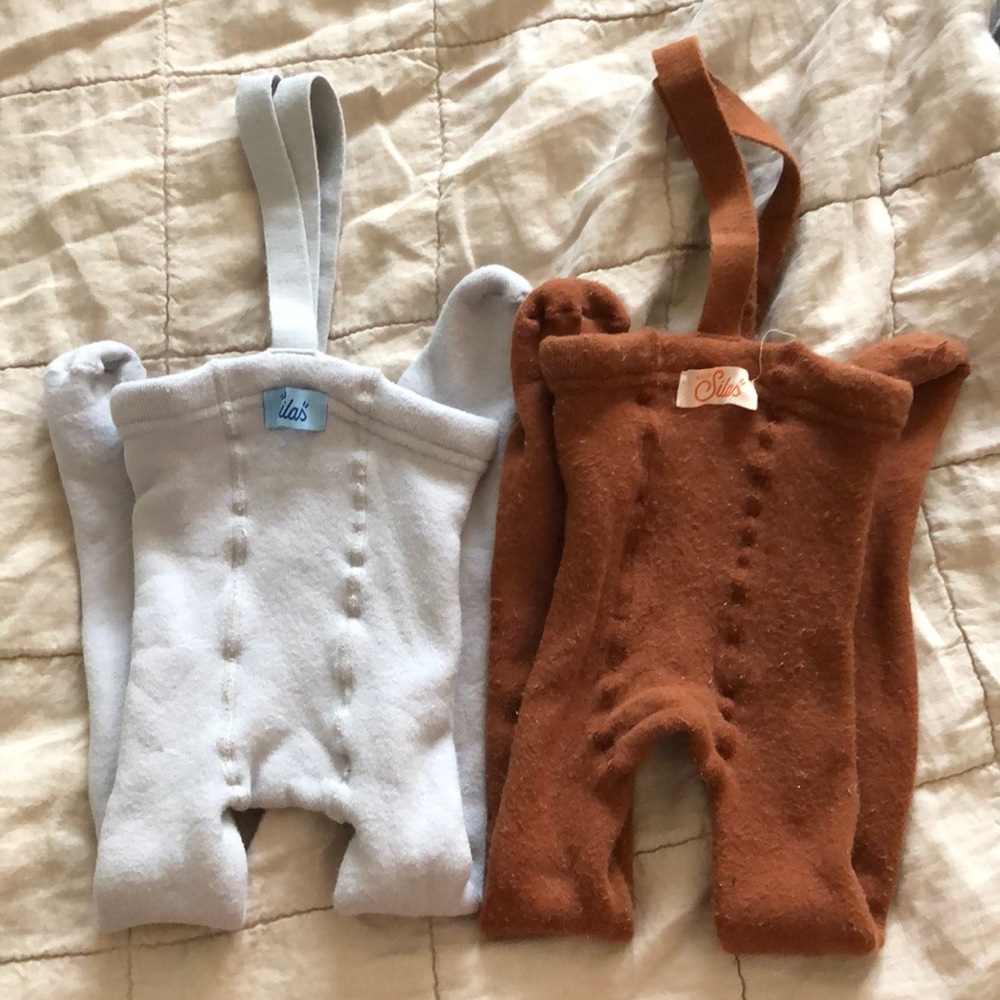 Silly Silas Warmy Tights Pearl Grey & Cinnamon